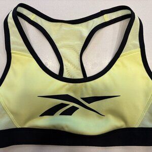Reebok Les Mills Lux Neon Black Sports Bra Athletic Racer NWT Size S